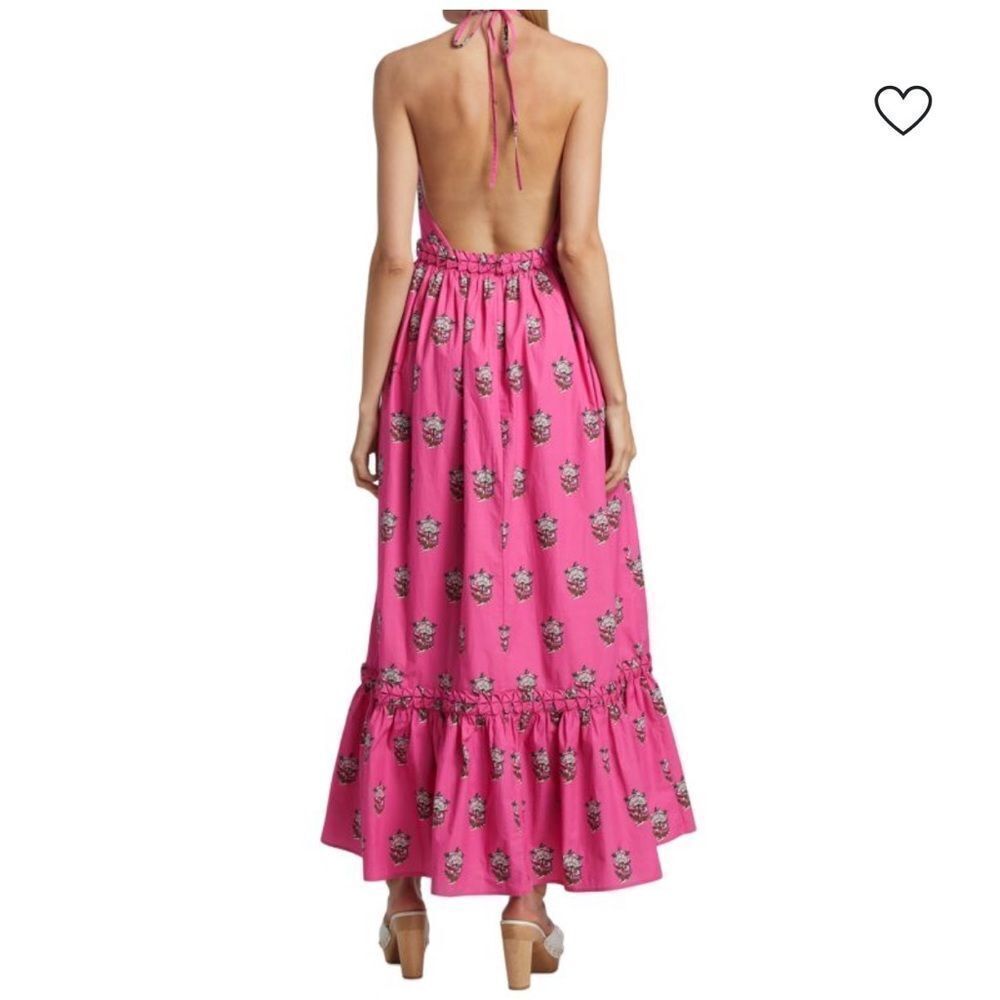 RHODE Salena Maxi Dress in Marigold Flower Hot Pink Women’s SIZE Small - Picture 2 of 13